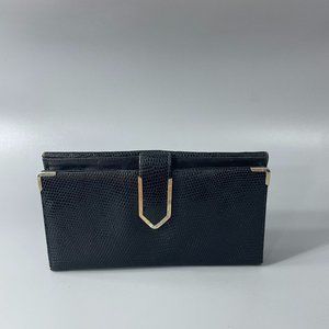Vintage Judith Heibel Black Leather Long Wallet